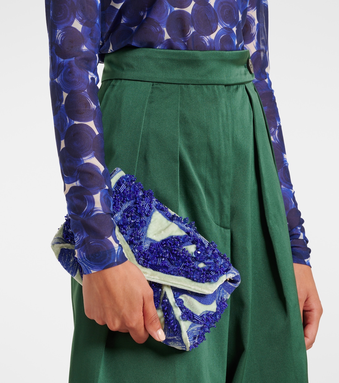 Clutch in velluto con perline | Dries Van Noten