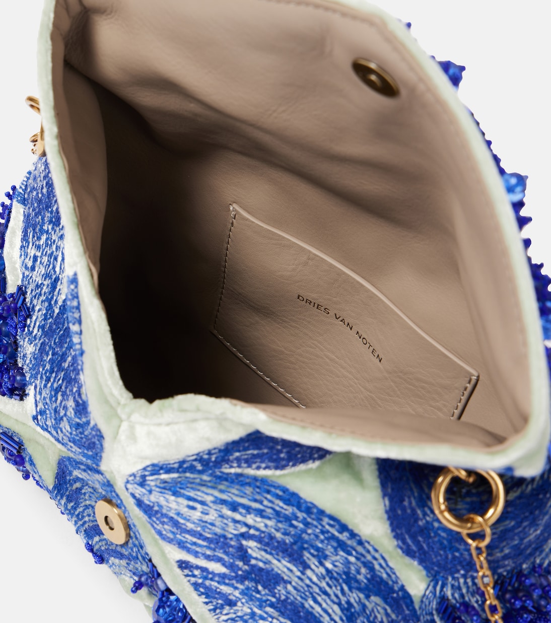 Clutch in velluto con perline | Dries Van Noten