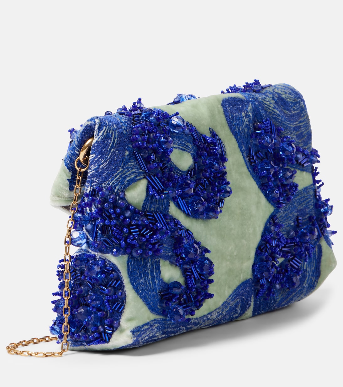 Clutch in velluto con perline | Dries Van Noten