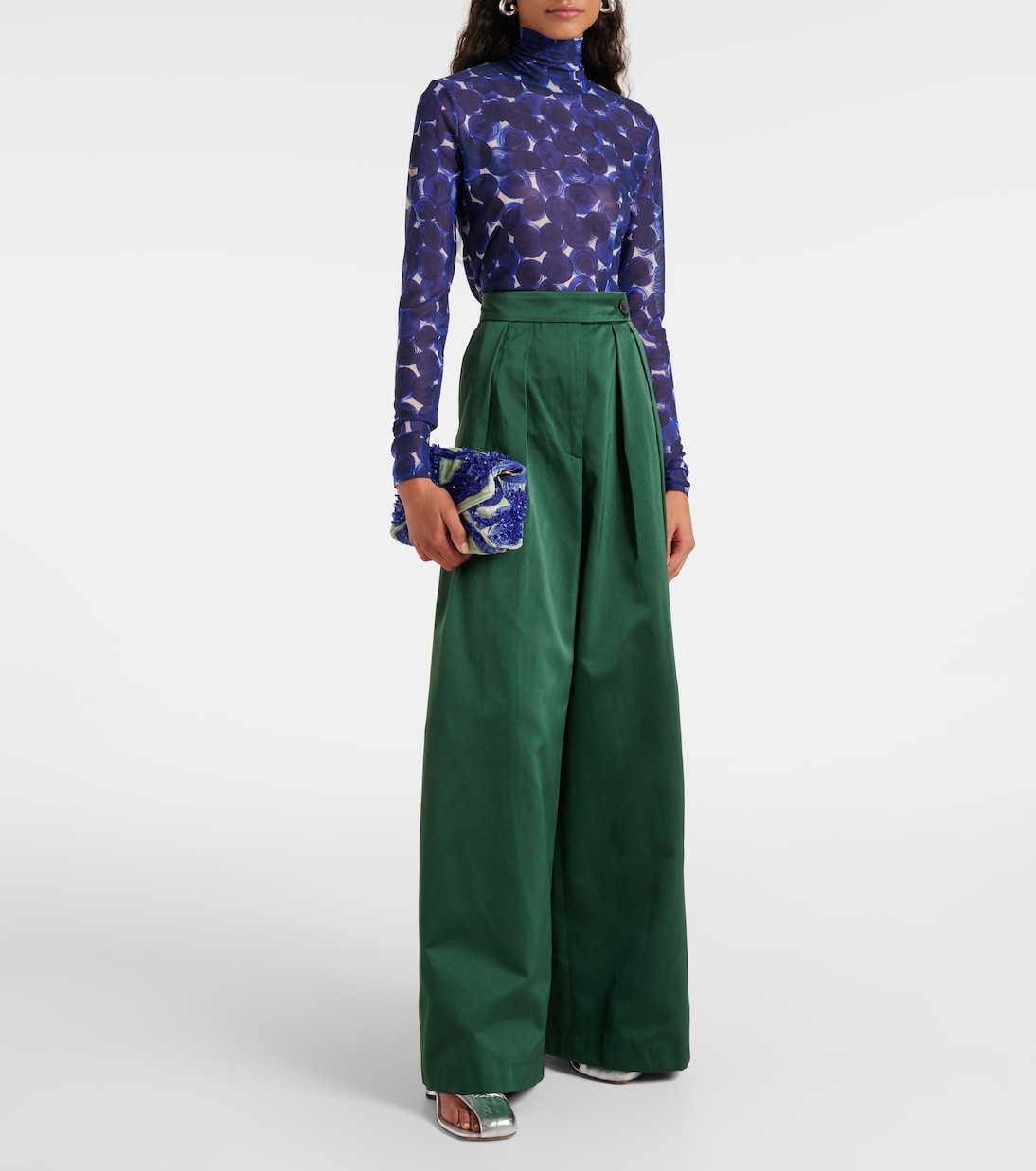 Clutch in velluto con perline | Dries Van Noten