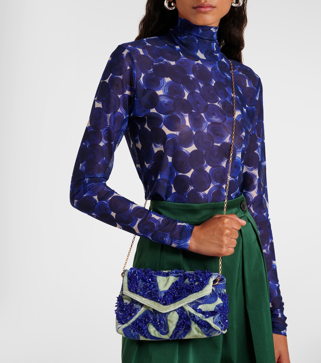Clutch in velluto con perline | Dries Van Noten