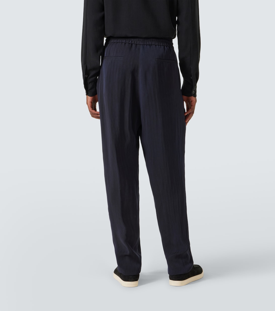 Herringbone jacquard tapered pants | Giorgio Armani