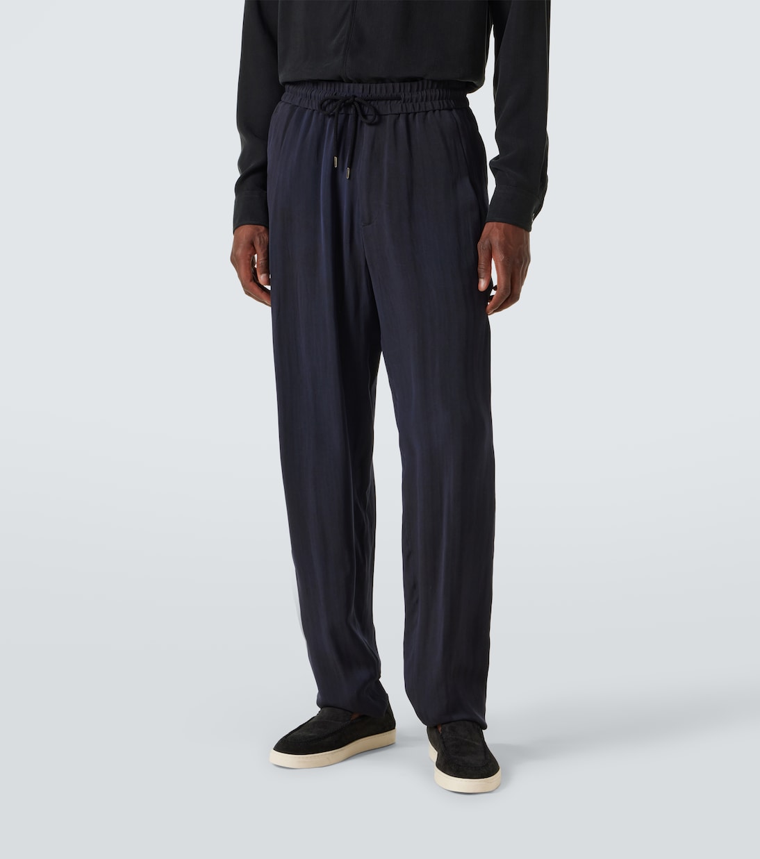 Herringbone jacquard tapered pants | Giorgio Armani