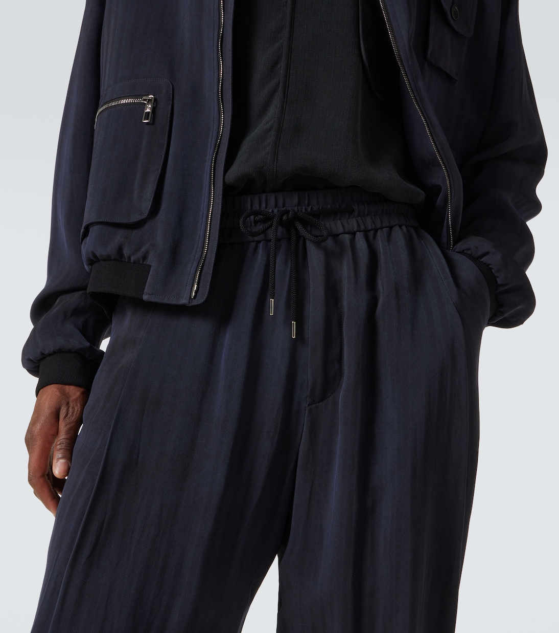 Herringbone jacquard tapered pants | Giorgio Armani