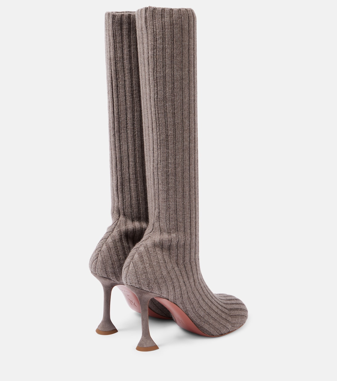 Bottes Veneda 95 en maille côtelée | Amina Muaddi