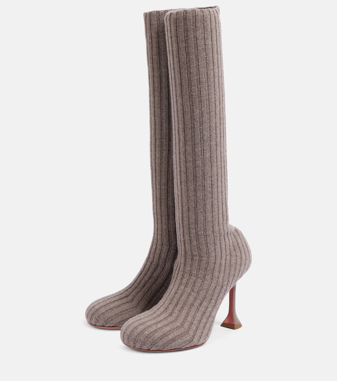 Bottes Veneda 95 en maille côtelée | Amina Muaddi