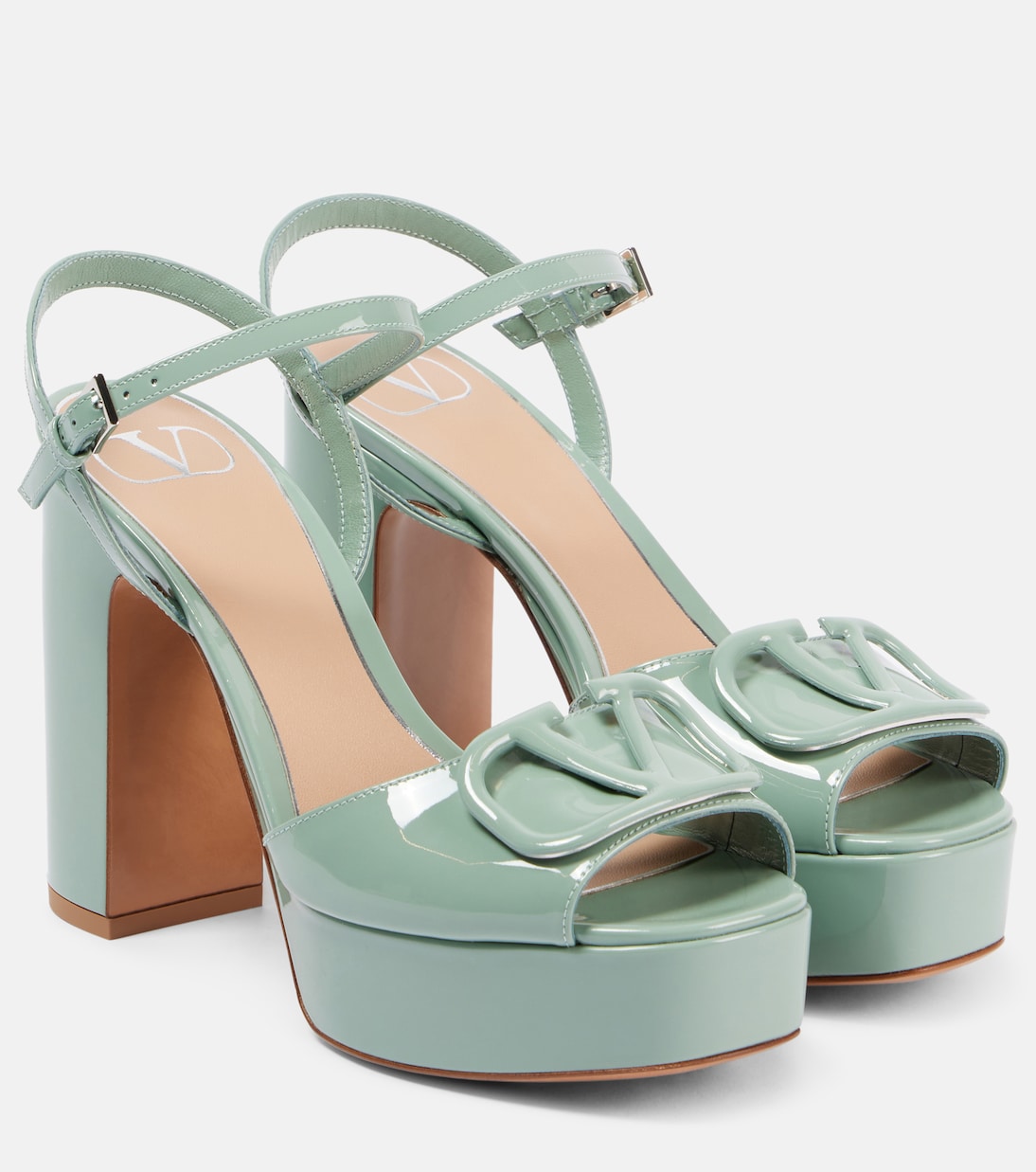 Scarpe con plateau in vernice firmate VLogo di Valentino Garavani per giovani trendy