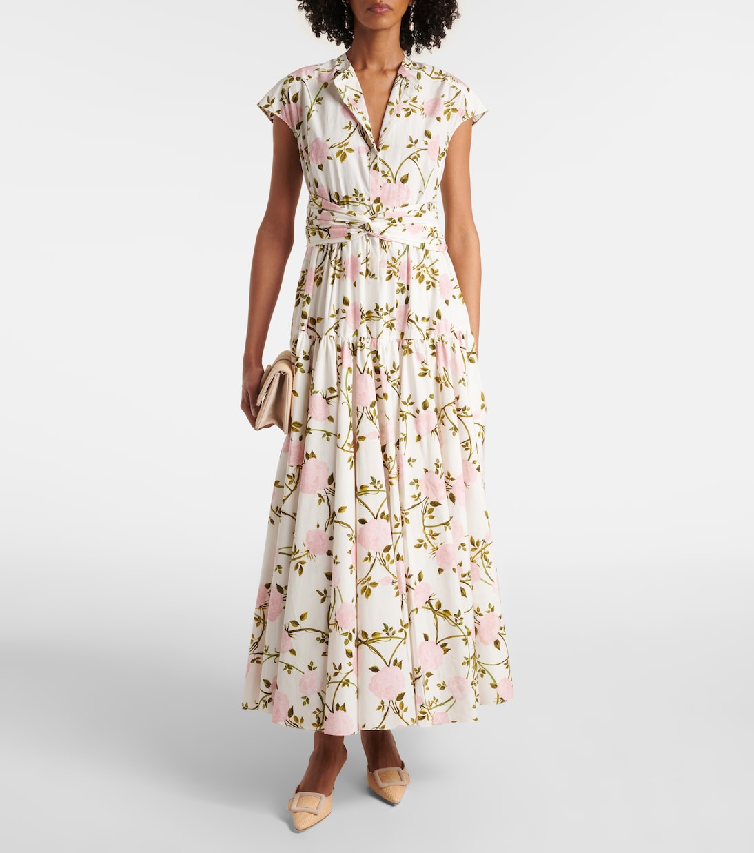 Robe longue en coton à fleurs | Giambattista Valli