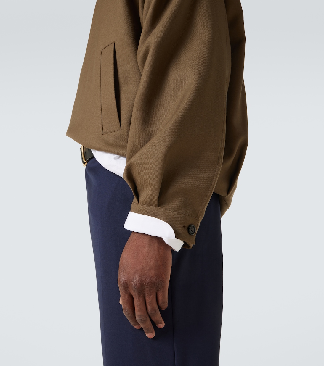 Logo virgin wool gabardine jacket | Miu Miu