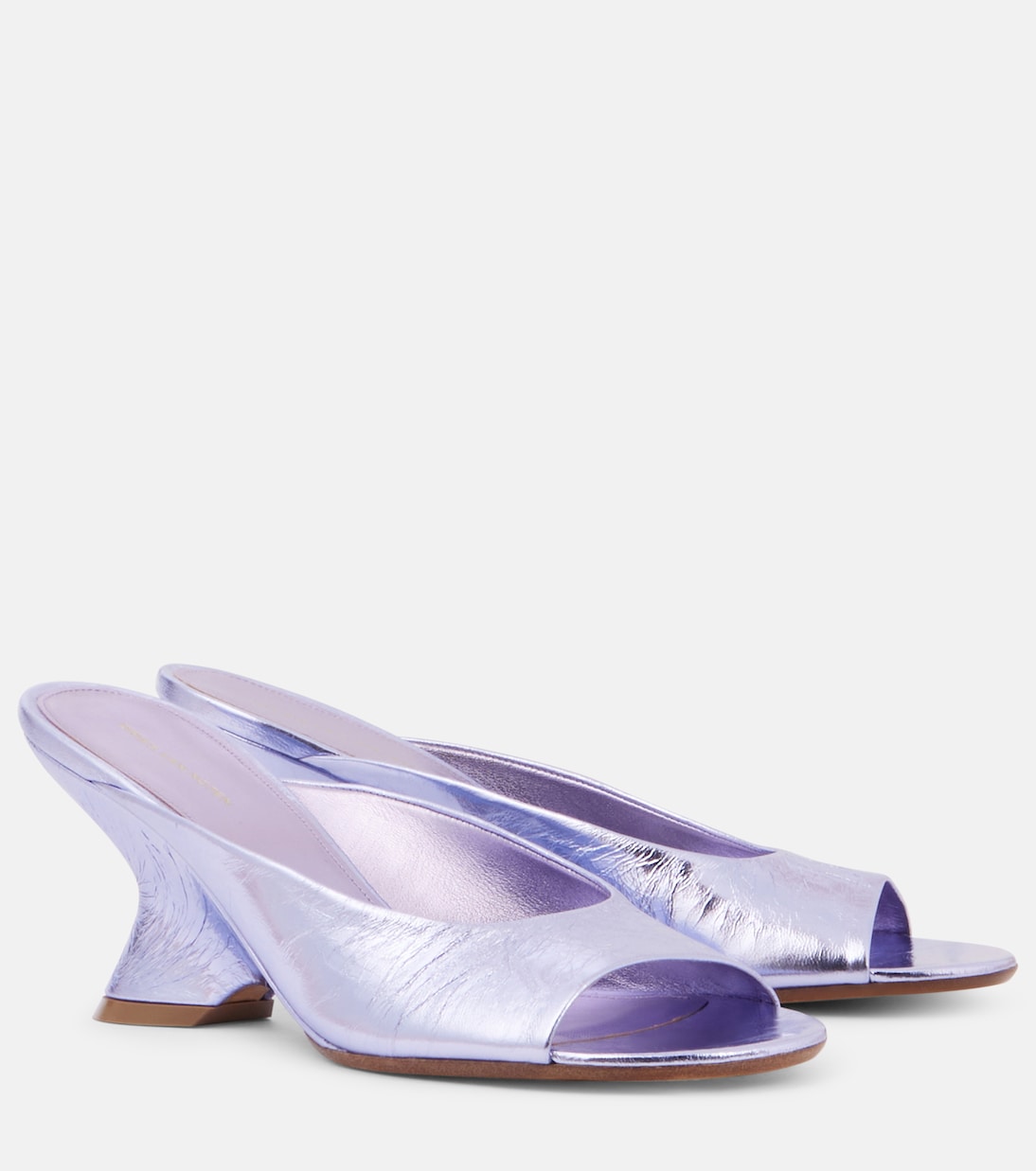 Mules in pelle metallizzata con zeppa | Dries Van Noten