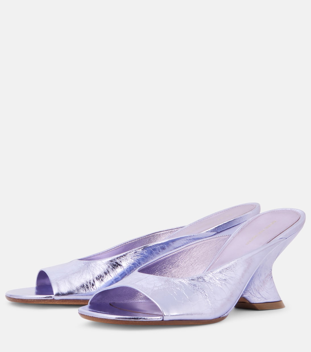 Mules in pelle metallizzata con zeppa | Dries Van Noten