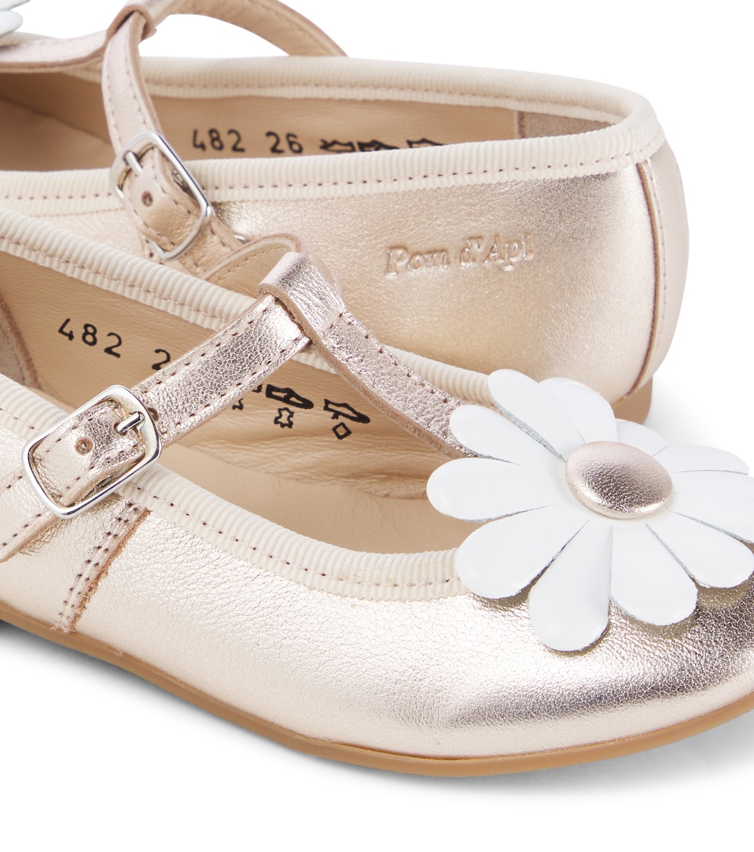 Ballerinas Dory Flo aus Metallic-Leder | Pom d'Api