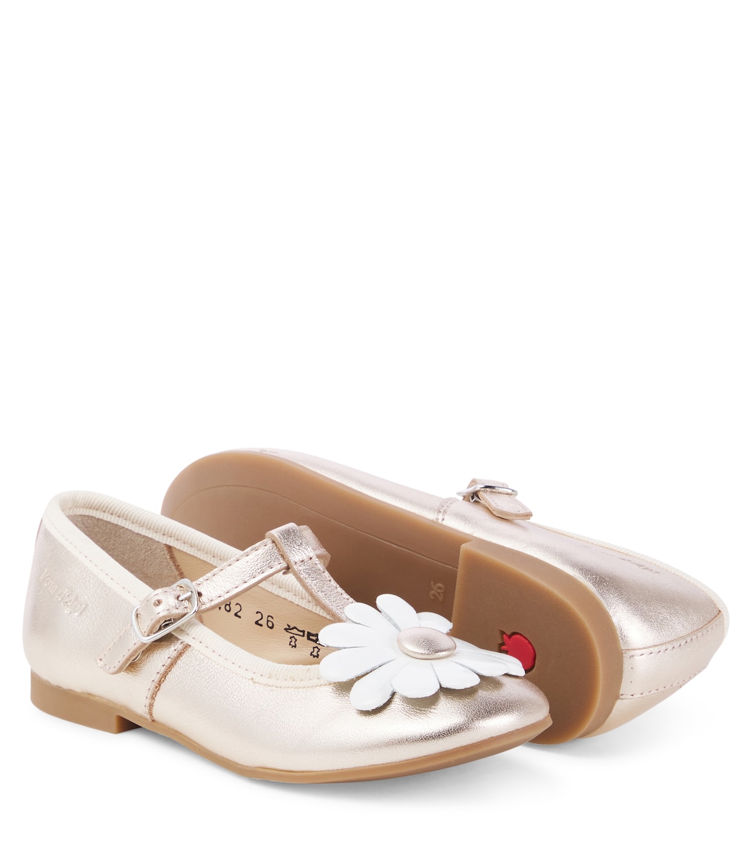 Ballerinas Dory Flo aus Metallic-Leder | Pom d'Api