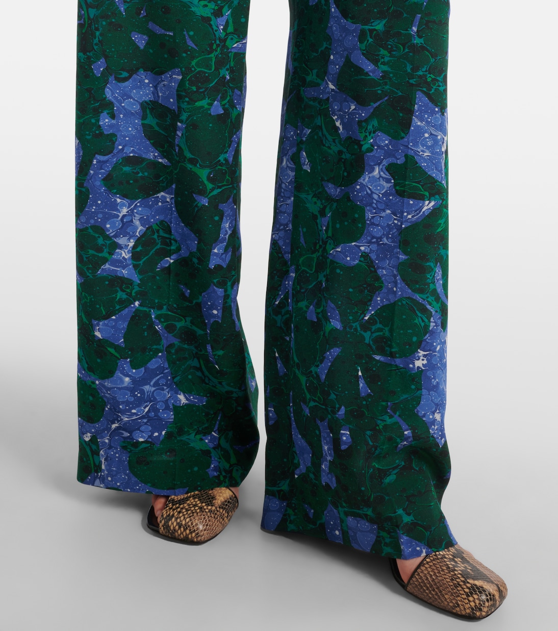 Pantalon en crêpe de soie à fleurs | Dries Van Noten