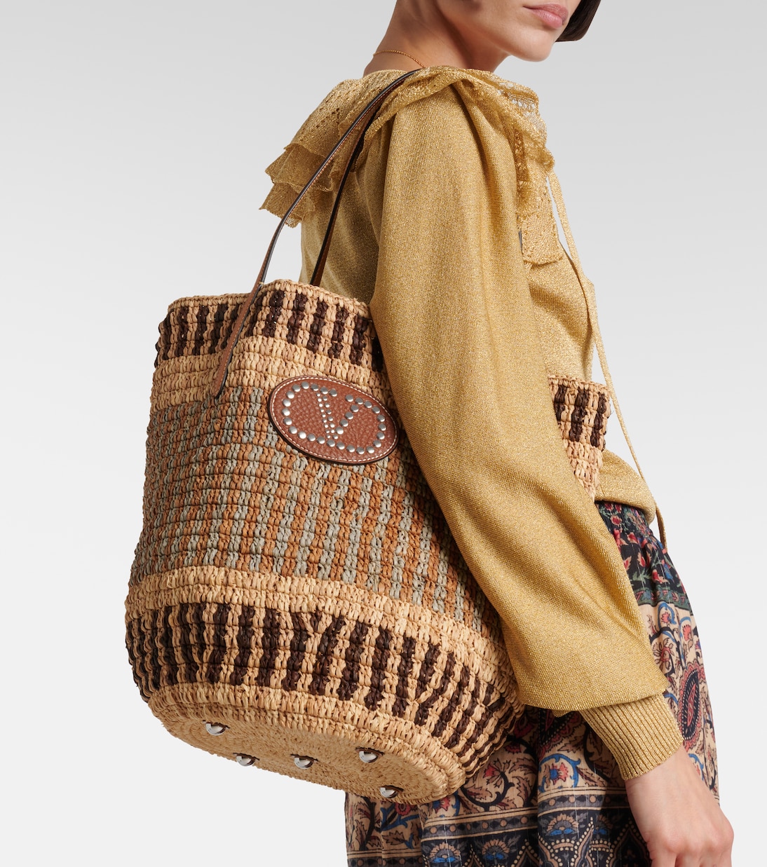 Tote VLogo aus Raffiabast | Valentino Garavani