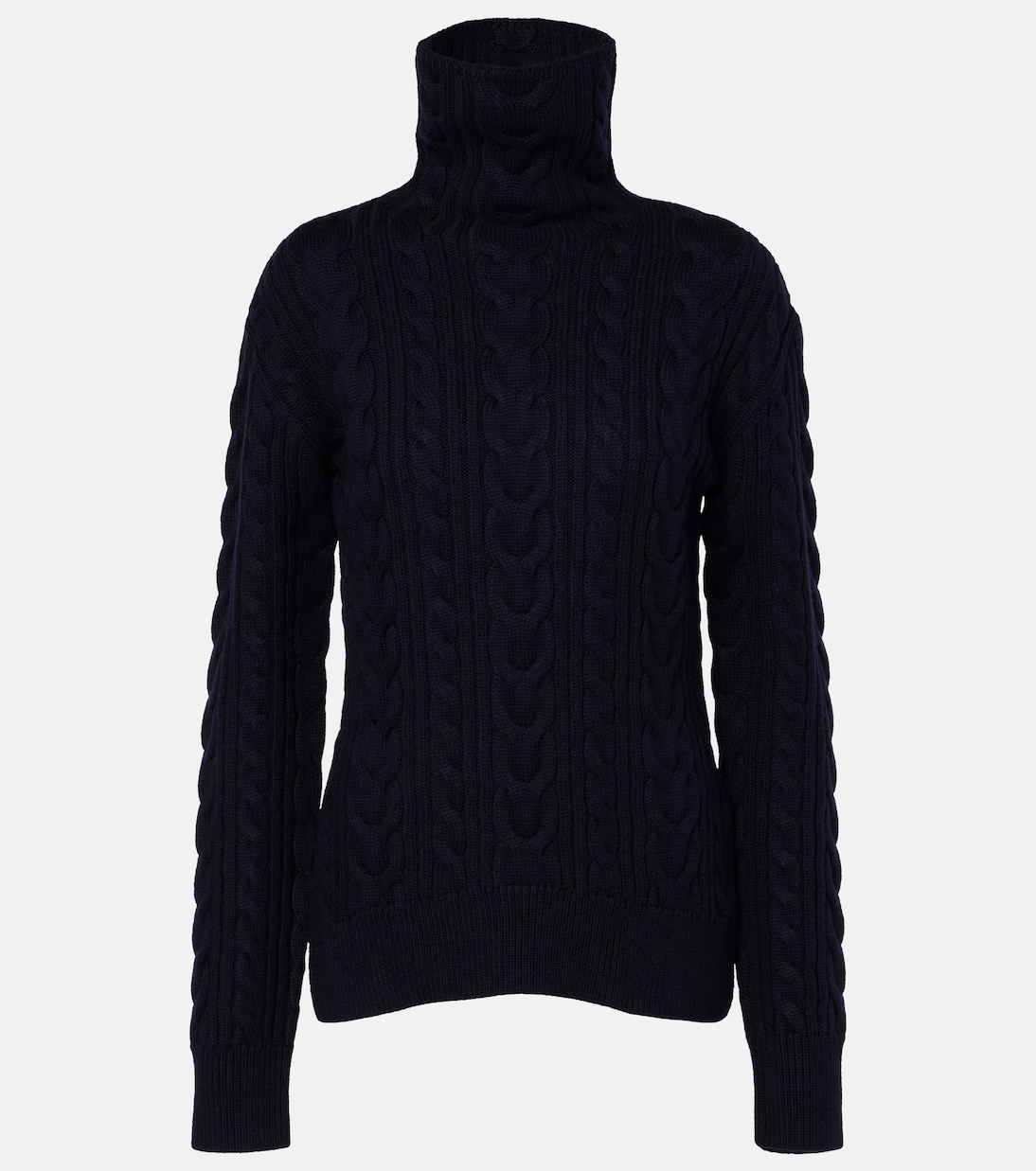 Jersey de cuello alto de lana y algodón | Toteme