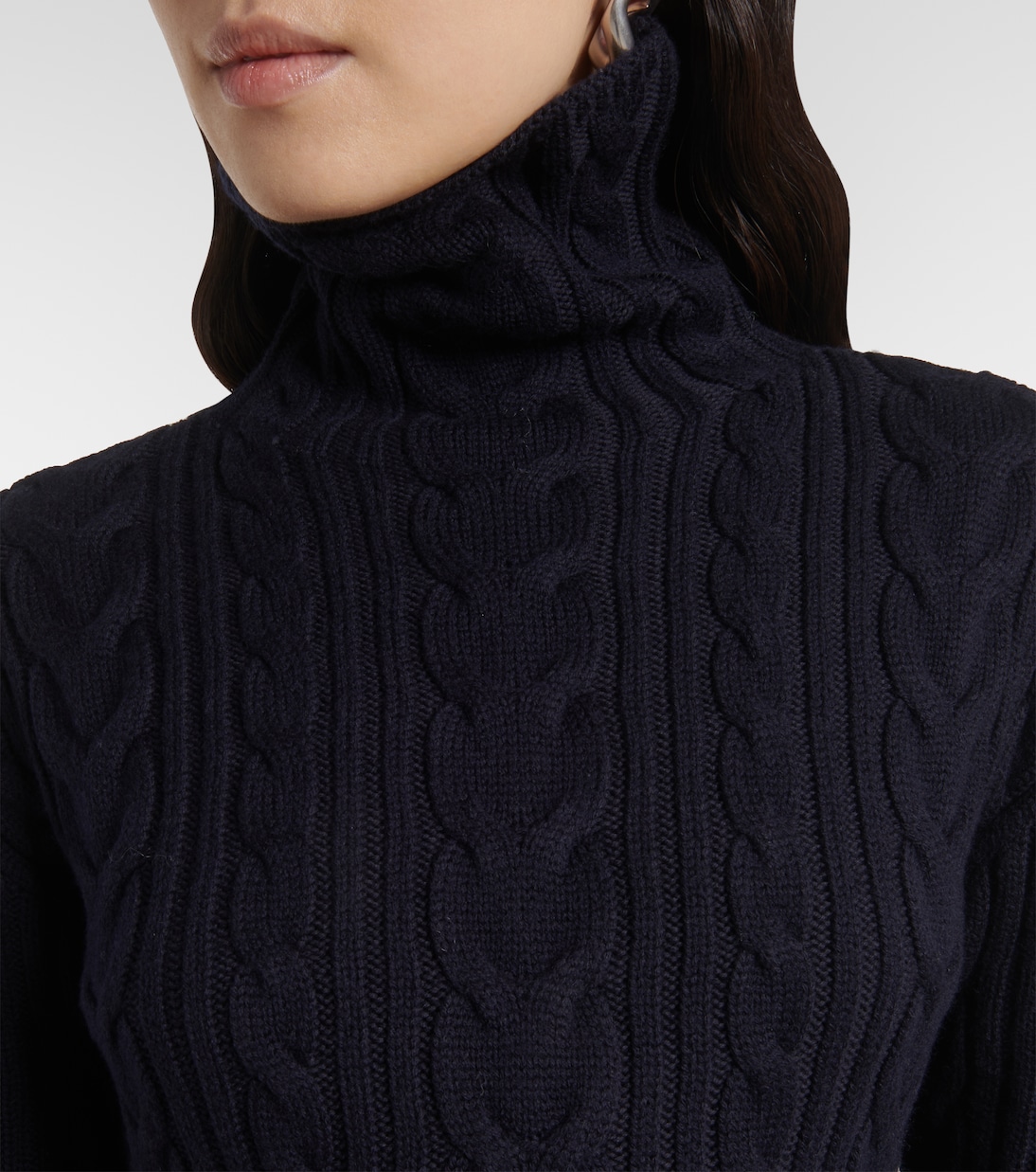Jersey de cuello alto de lana y algodón | Toteme