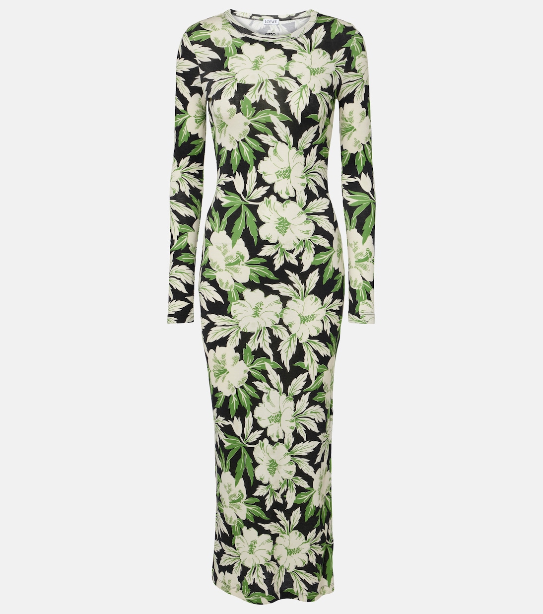 Vestido largo Trapeze de algodón y seda | Loewe