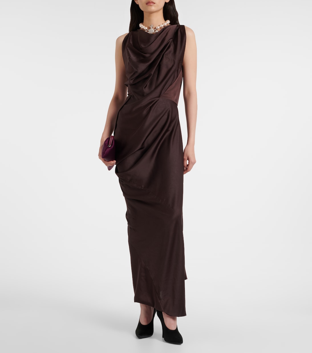 Long Fond draped satin gown | Vivienne Westwood