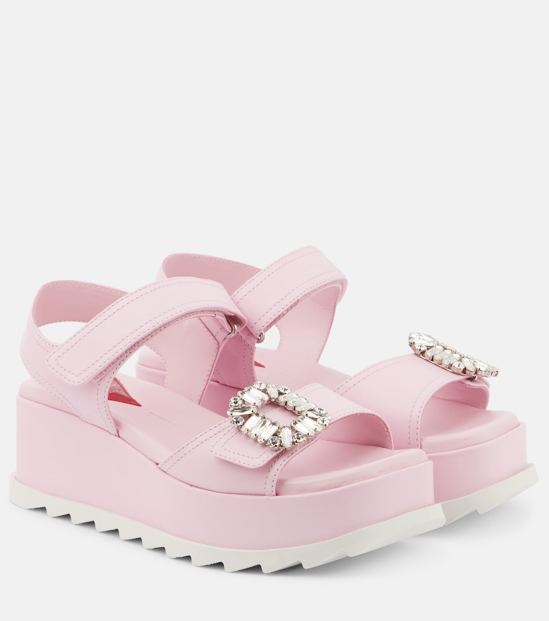 Embellished leather platform sandals | Roger Vivier