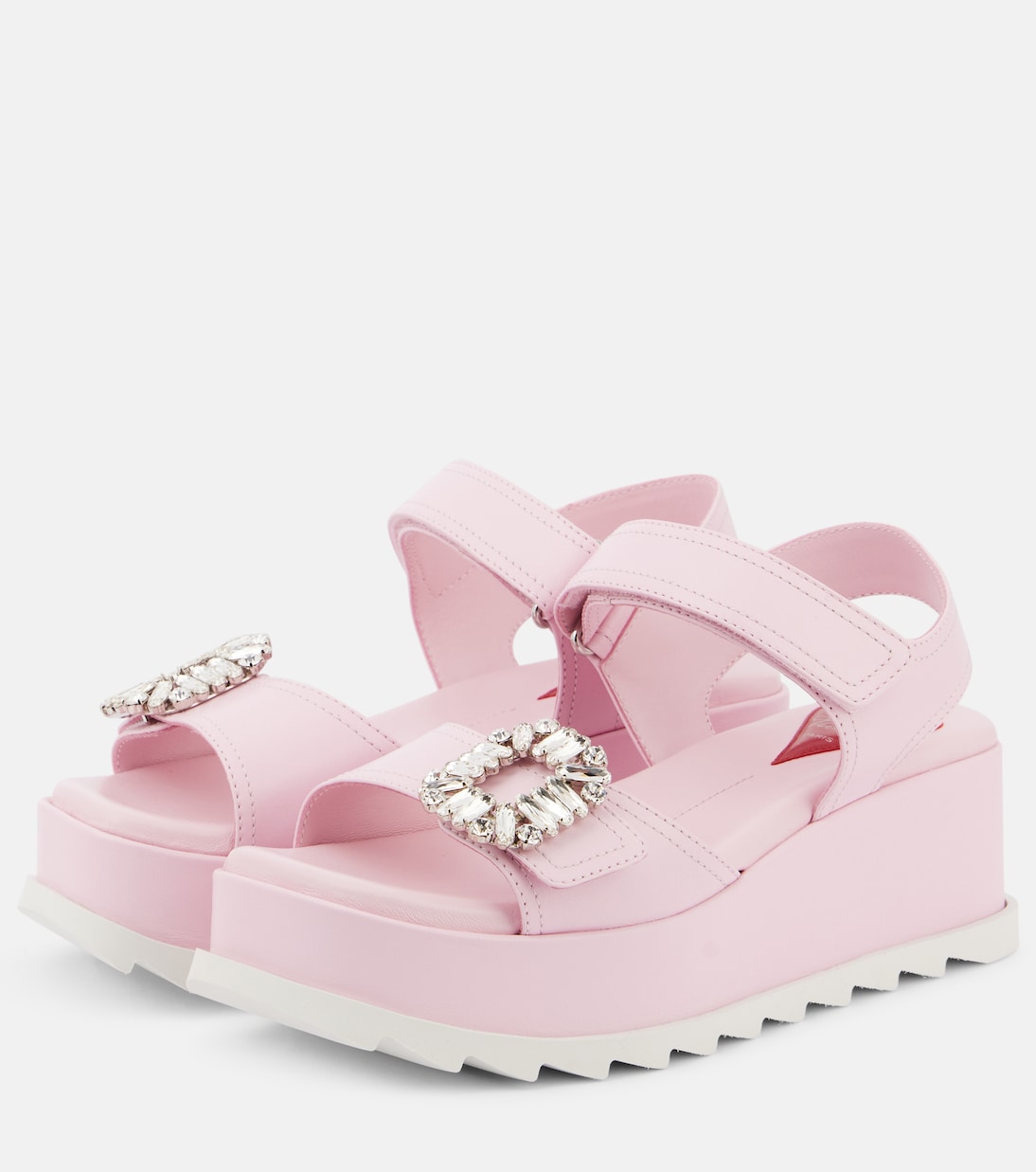 Embellished leather platform sandals | Roger Vivier