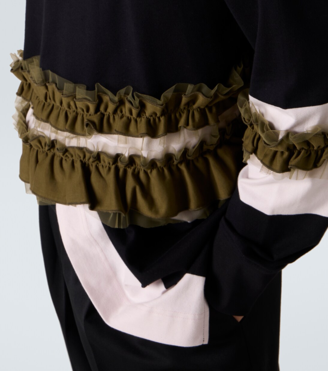 Ruffled striped cotton polo shirt  | Simone Rocha
