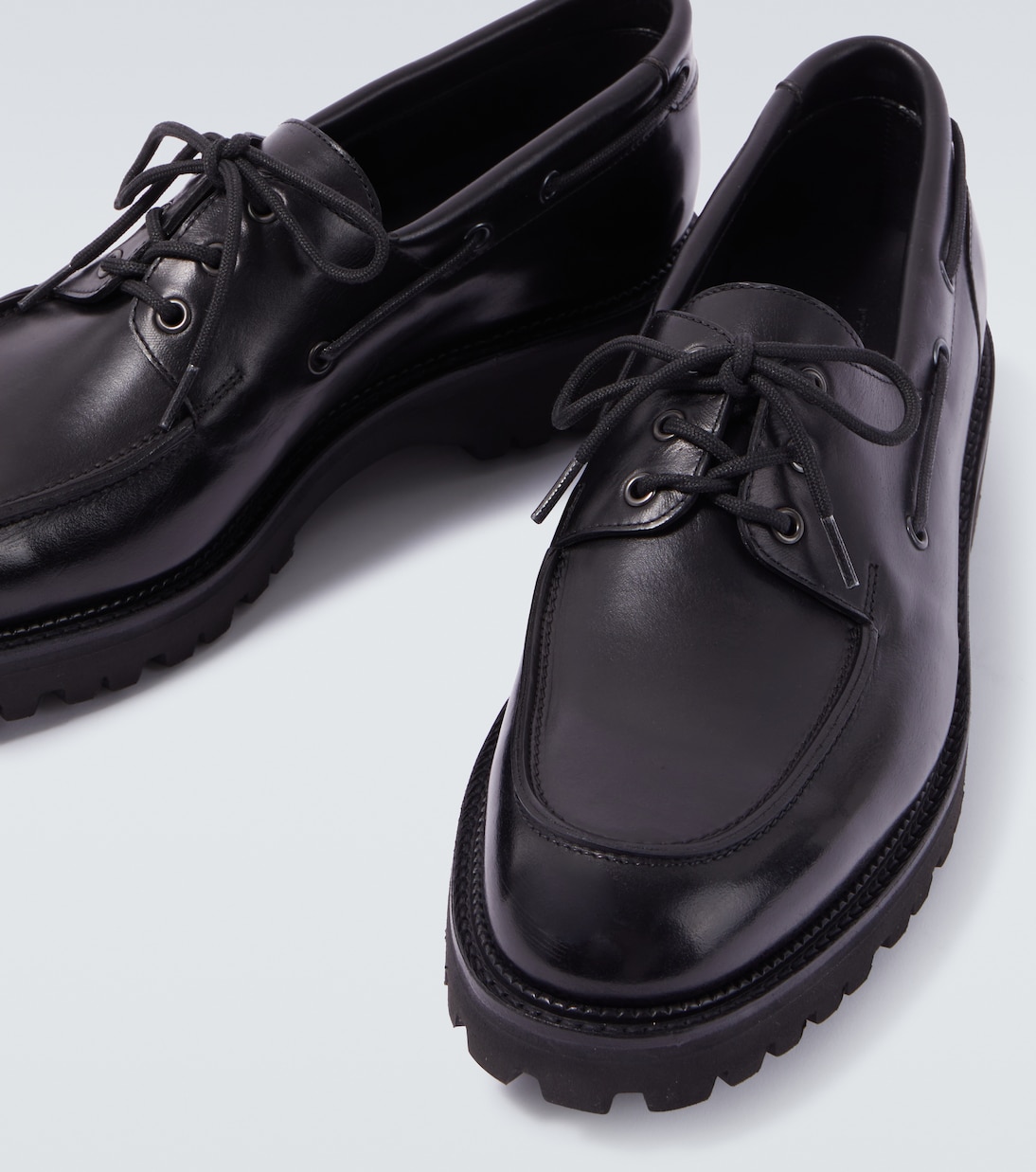 Leather boat shoes | John Lobb