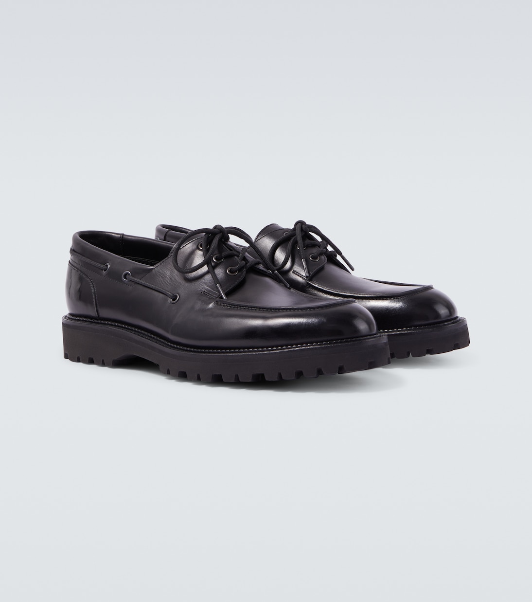 Leather boat shoes | John Lobb