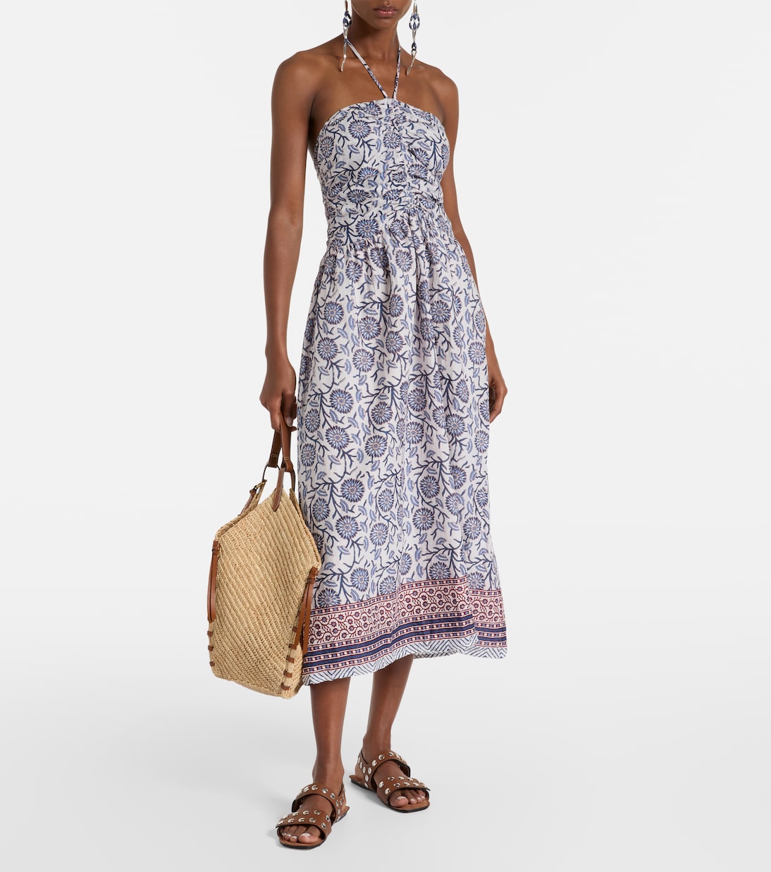 Abito midi in cotone con stampa floreale | Velvet