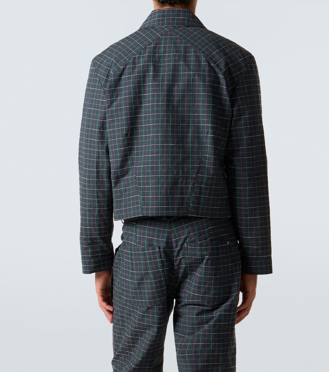 Kraner checked cropped cotton-blend blouson | Kiko Kostadinov