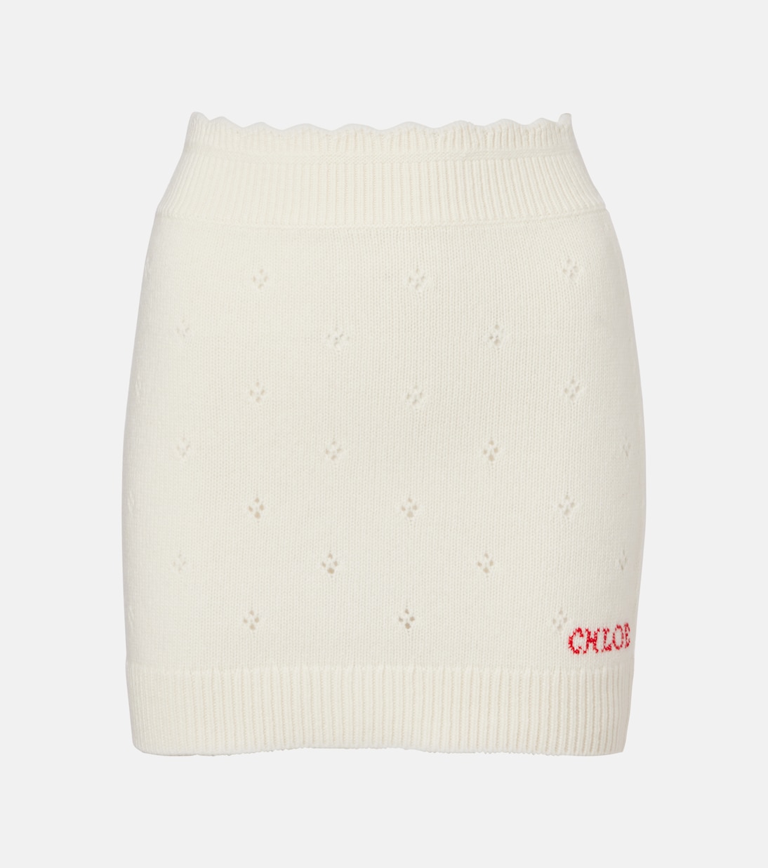Pointelle wool and cashmere miniskirt | Chloé