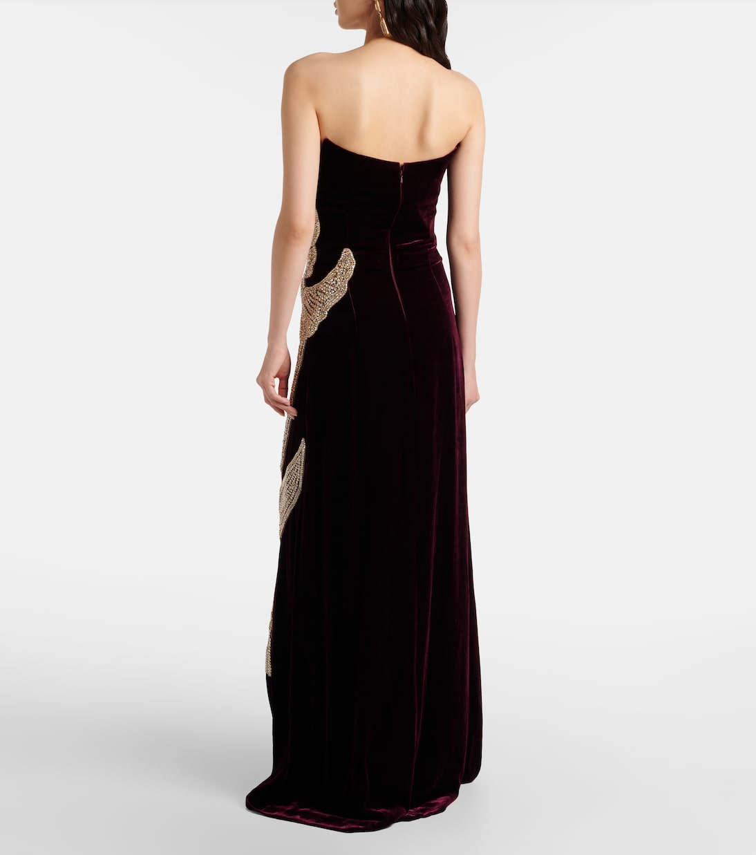 Crystal-embellished velvet gown | Costarellos