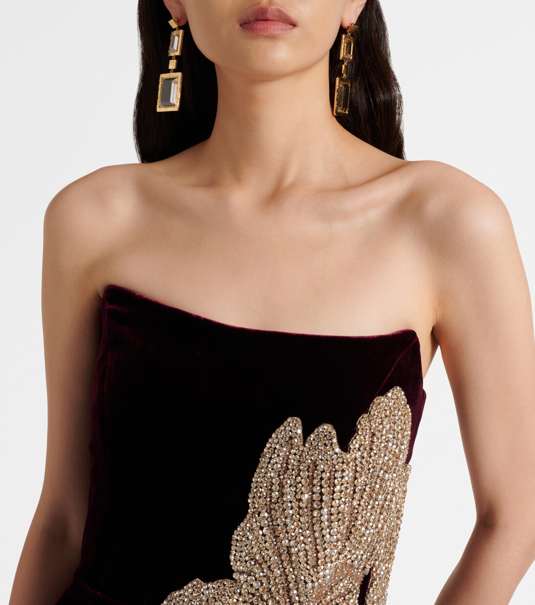Crystal-embellished velvet gown | Costarellos