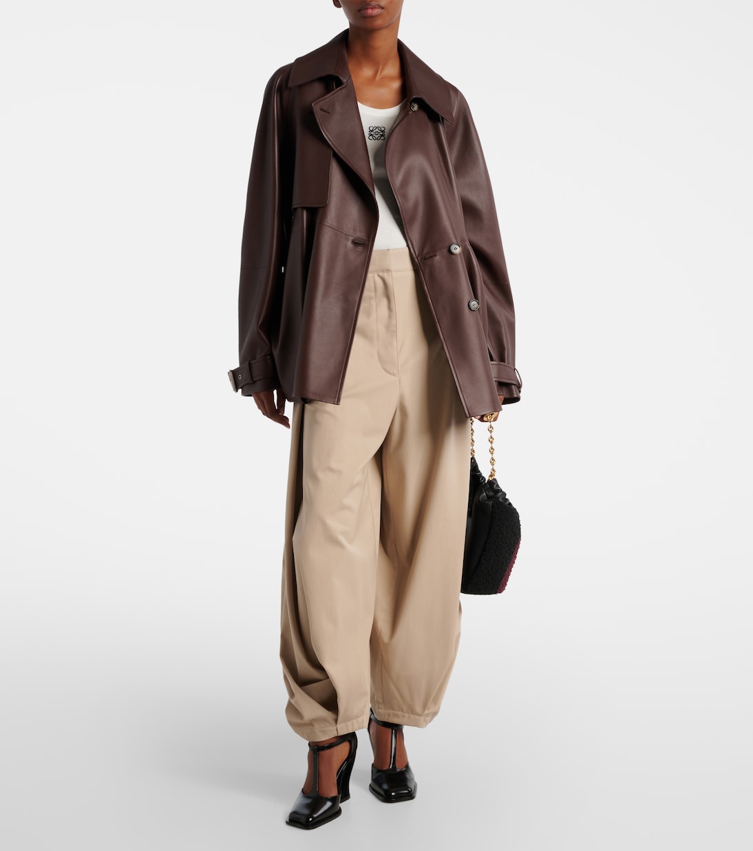 Pantalon ample en coton et soie | Loewe