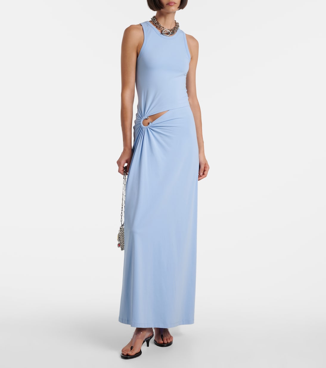 Cutout cotton-blend maxi dress | Rabanne