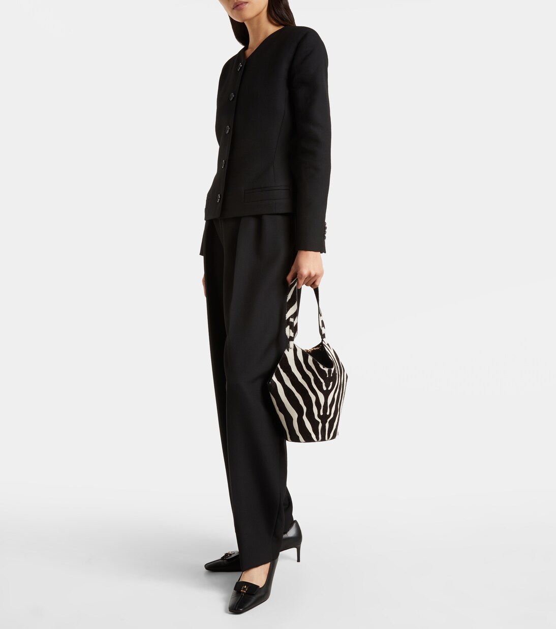 Lotus Mini calf hair and suede tote bag | Khaite