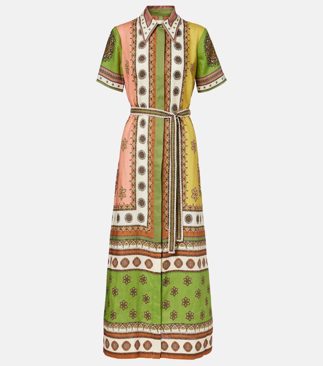 Contina belted linen shirt dress | Alémais
