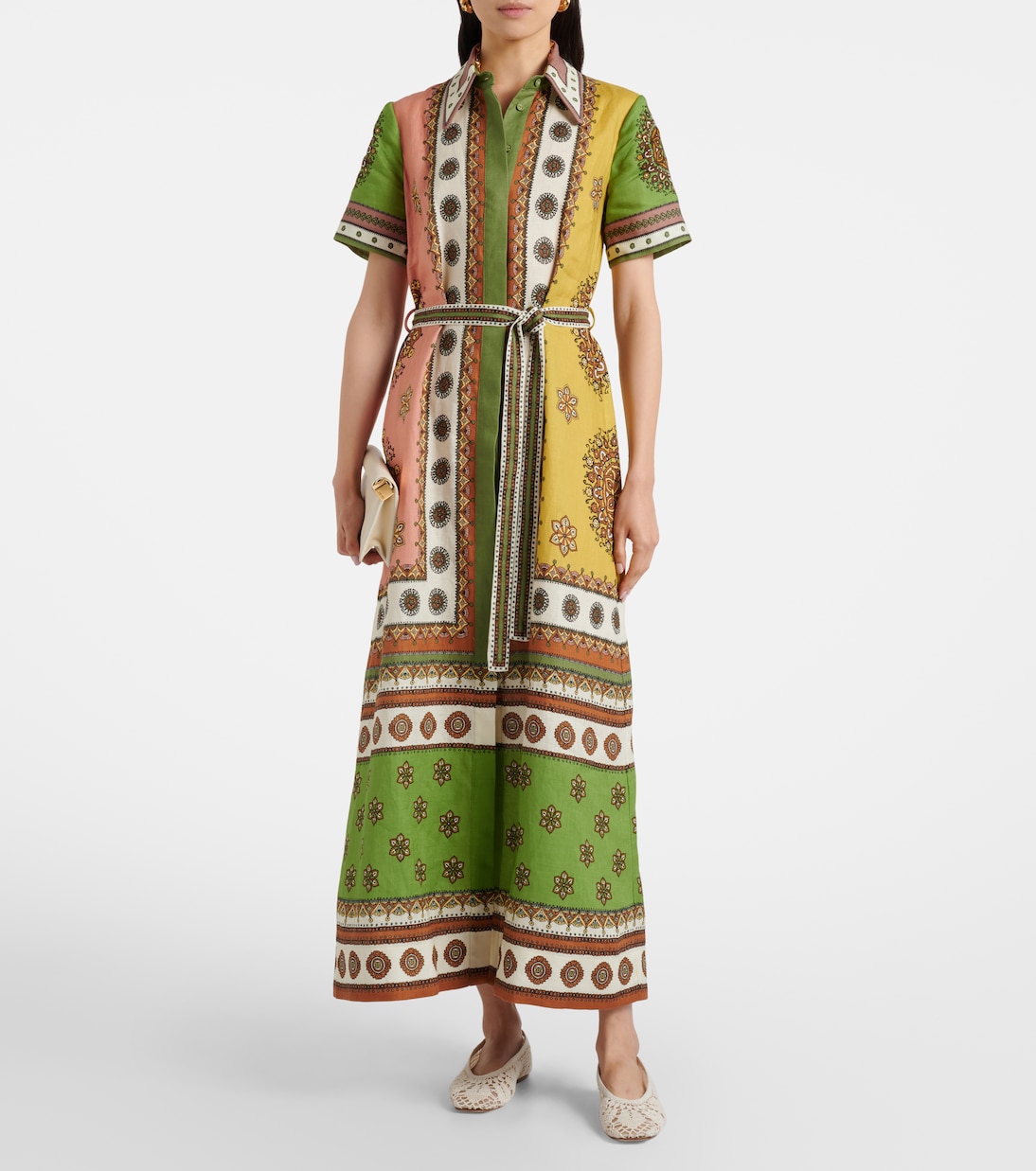 Contina belted linen shirt dress | Alémais