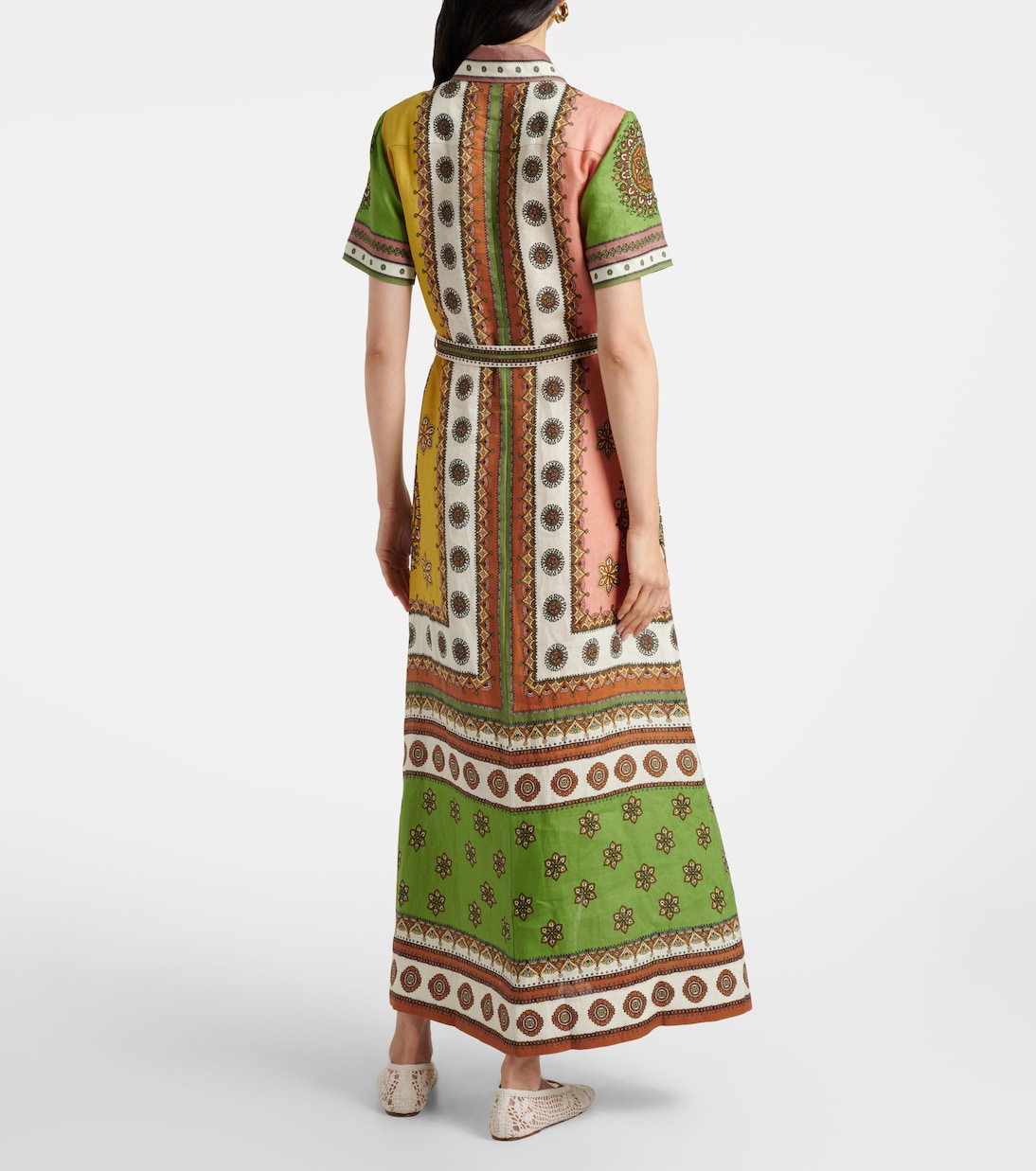 Contina belted linen shirt dress | Alémais