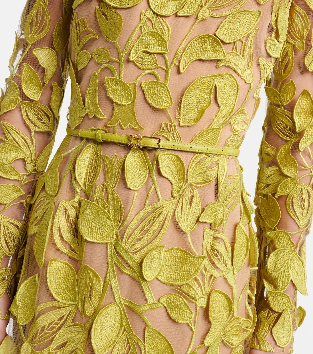 Embroidered silk-blend midi dress | Elie Saab