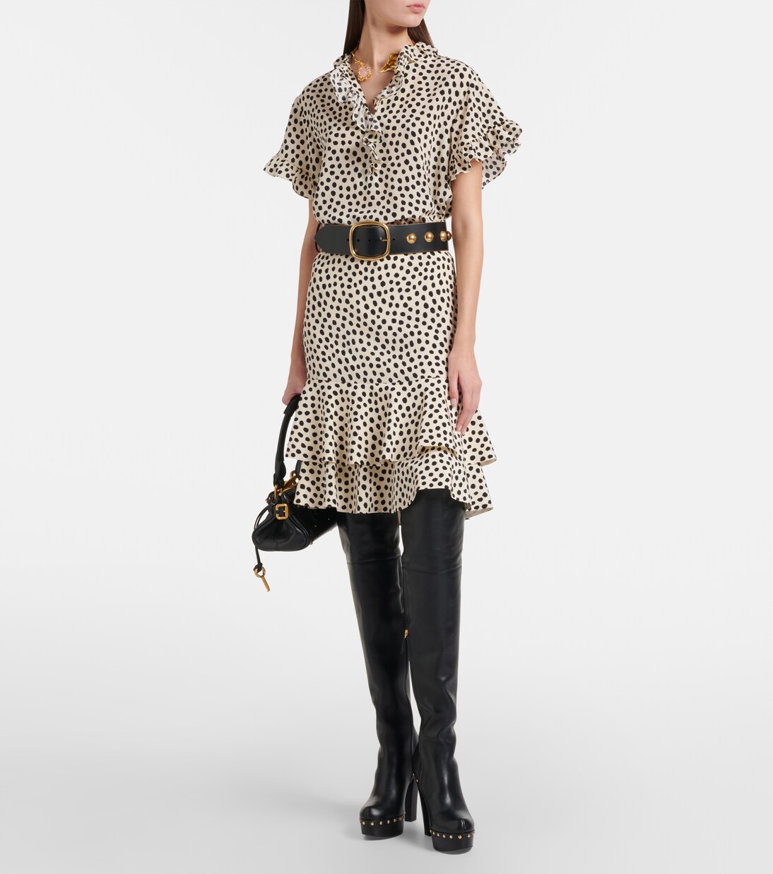 Polka-dot silk crêpe de chine top | Chloé