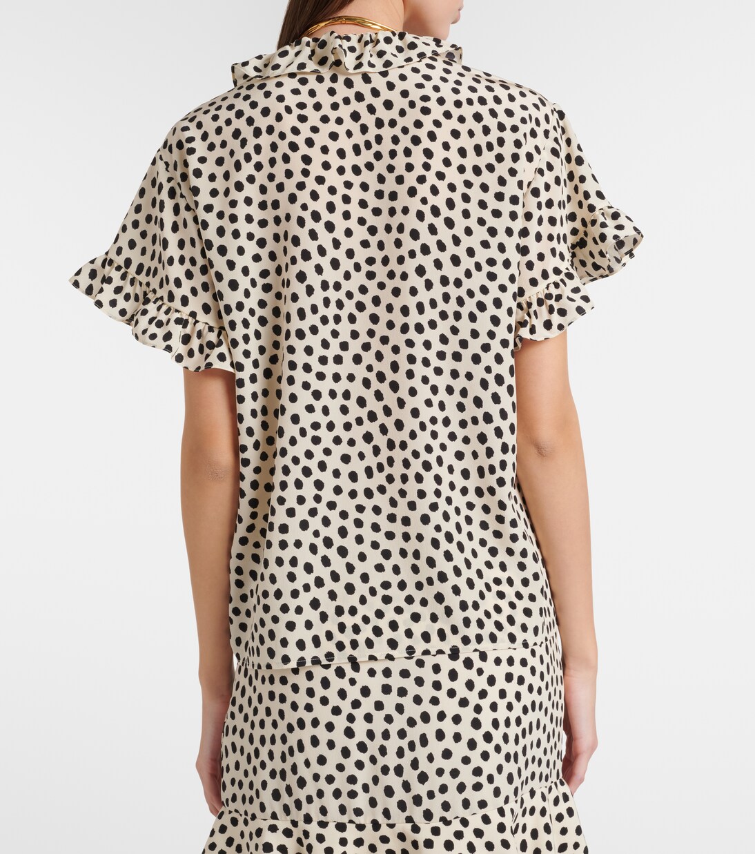 Polka-dot silk crêpe de chine top | Chloé