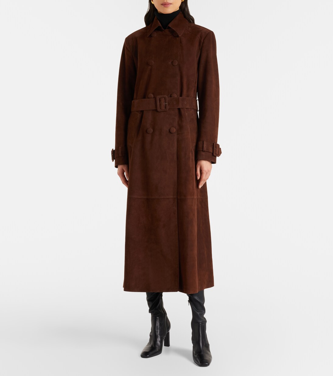 Tate suede trench coat | Nour Hammour