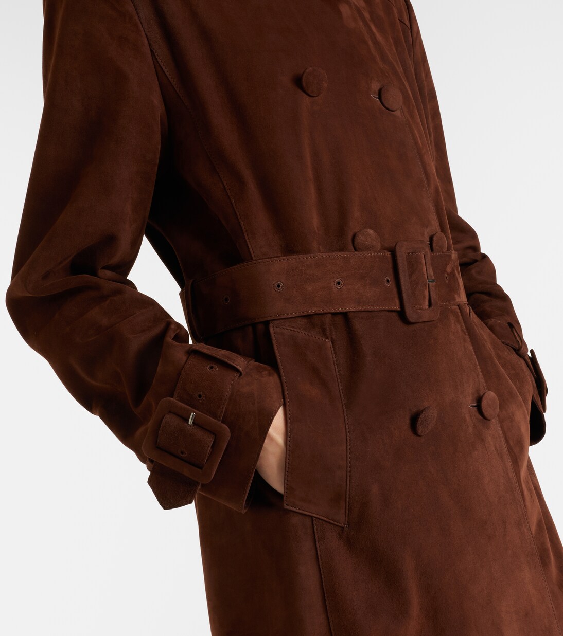 Tate suede trench coat | Nour Hammour