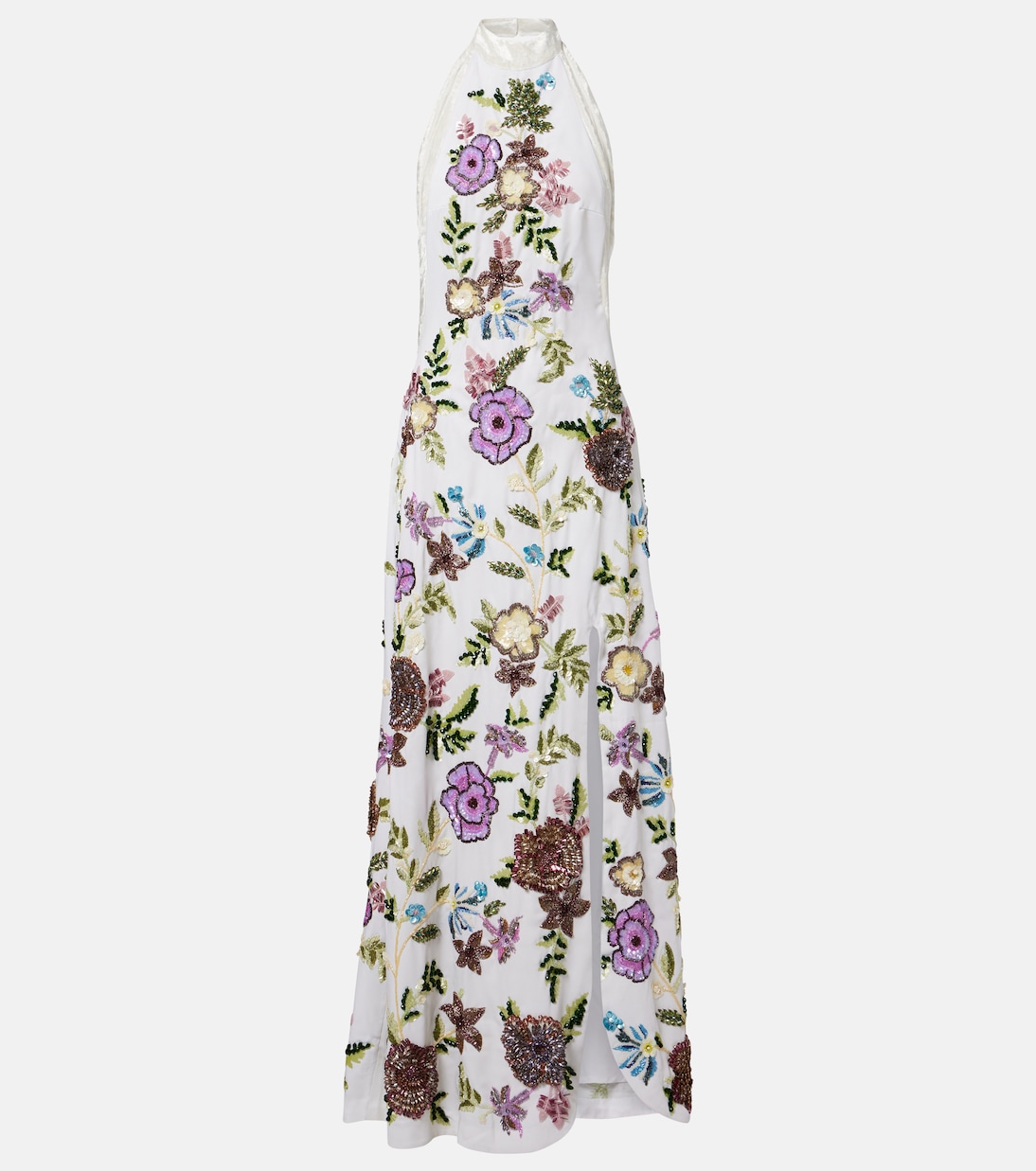 Embellished floral halterneck gown | Là Fuori