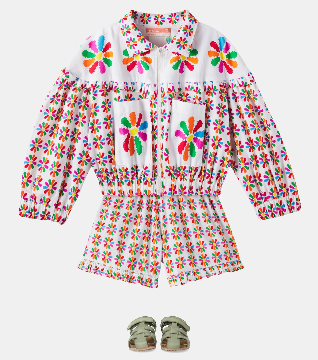 Catavento printed cotton shorts | Fábula