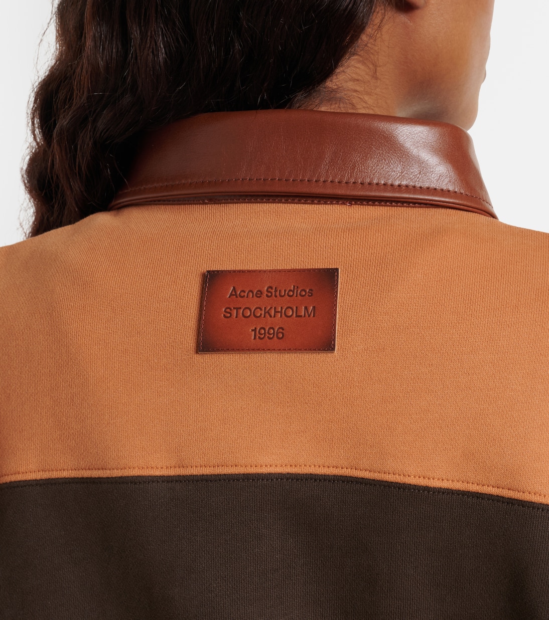 Folio striped cotton fleece polo sweatshirt  | Acne Studios