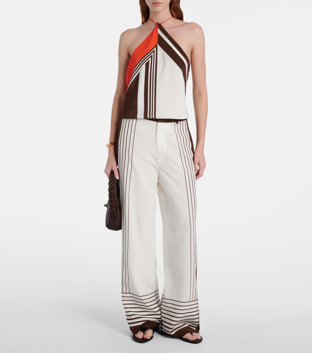 Destino striped silk wide-leg pants | SIR