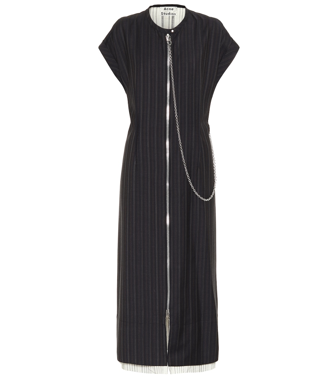 Abito a righe in lana e cotone con zip | Acne Studios