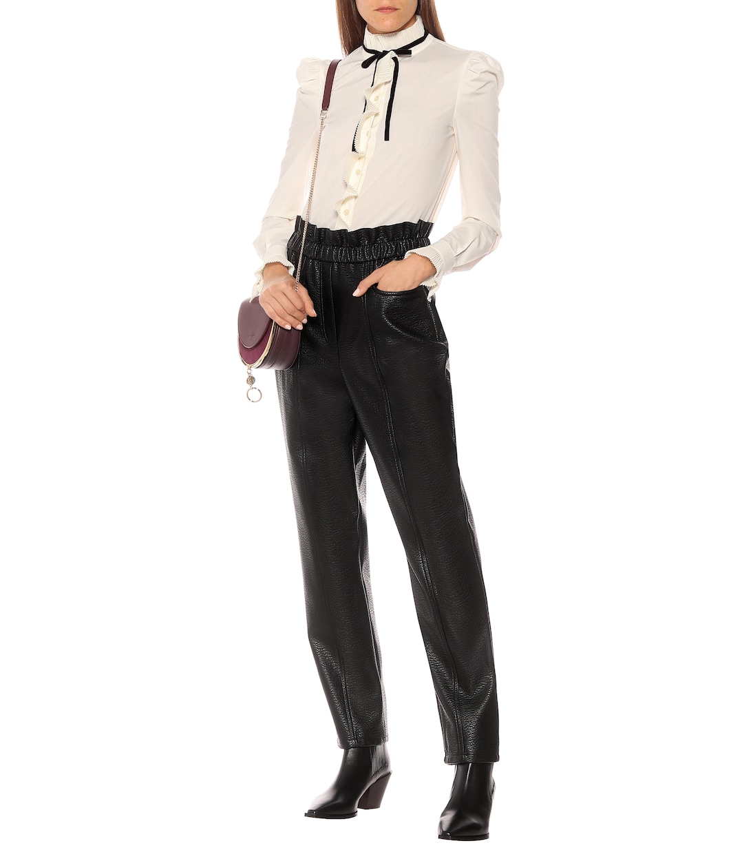 High-rise faux leather pants | Philosophy di Lorenzo Serafini